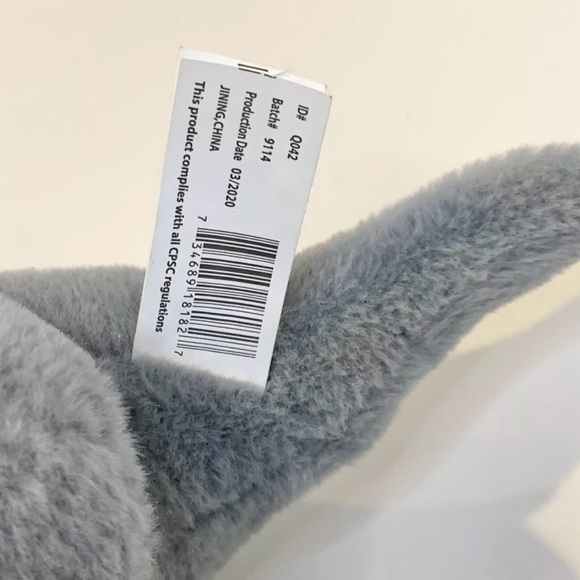 Baby Dinosaur Brontosaurus Plush Rattle Toy Gray Embroidered Eyes KellyToy 12” - Picture 9 of 9